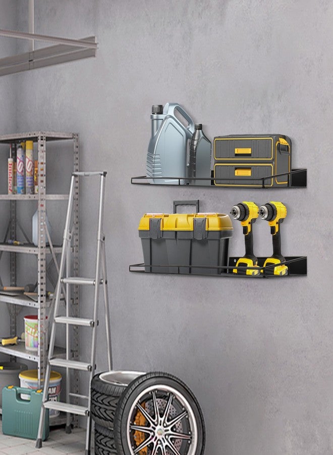 RedCall Heavy-Duty Wall Shelf, 2 Pack Garage Shelf, 23.5" x 12" Large Wall Mounted Shelves for Garage, Laundry Room, Closet, Holds Up to 75 Lbs - Image 2